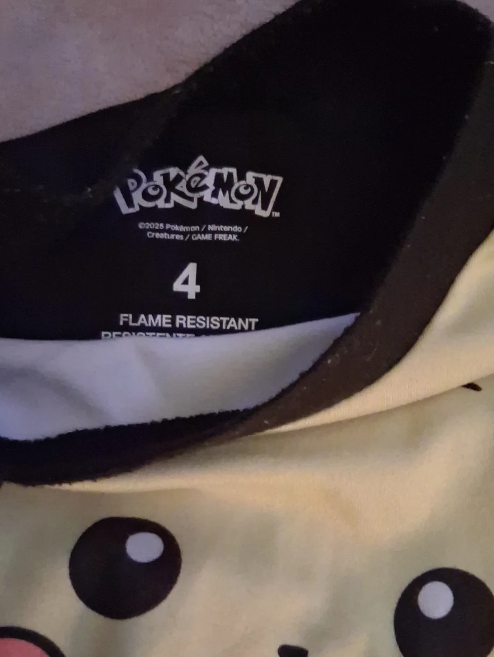 Pikachu Electric-Type Kids Pajama Set - Yellow & Black